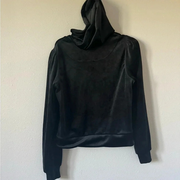 Magaschoni Velour Black & Gold Zip Hoodie Small - Picture 4 of 5